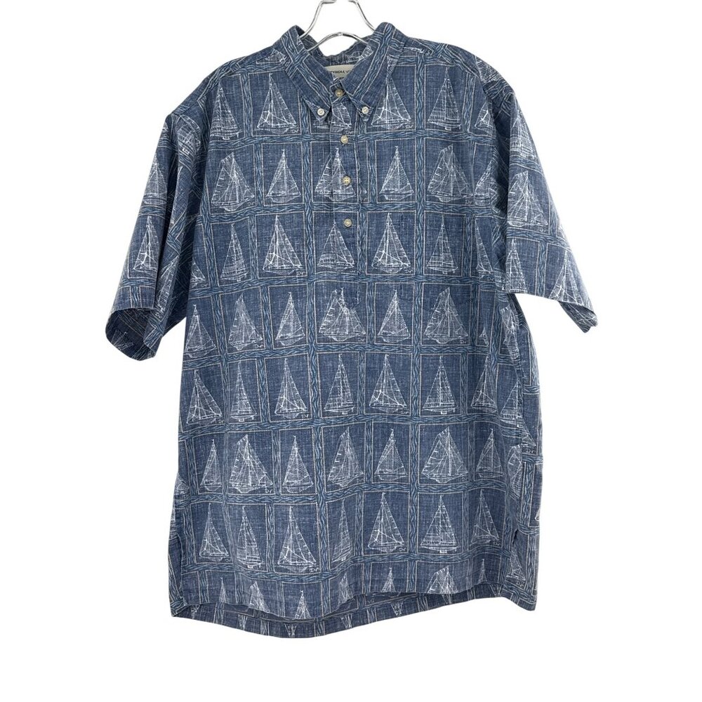 Dietrich Varez Reyn Spooner Mens Nautical Sailboat Print‎ Blue Button-Down Shirt